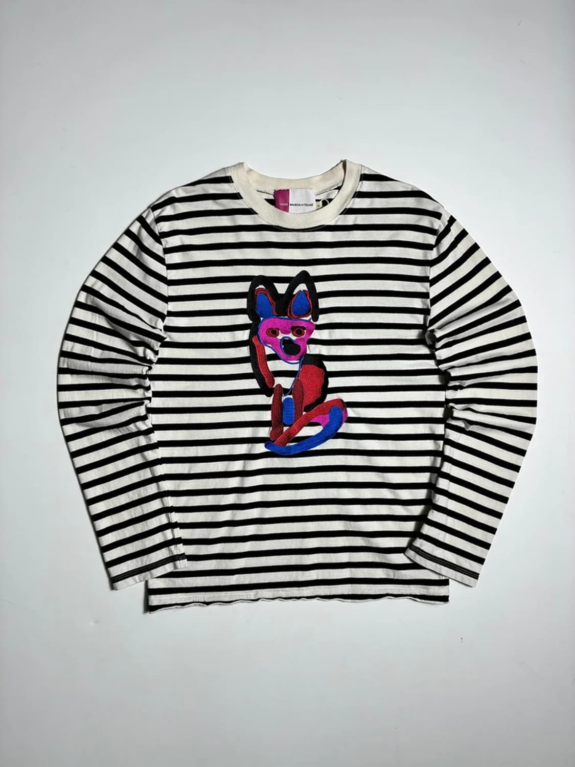 메종키츠네 아씨드 폭스 스트라이프 롱 슬리브 R2300 상품이미지1