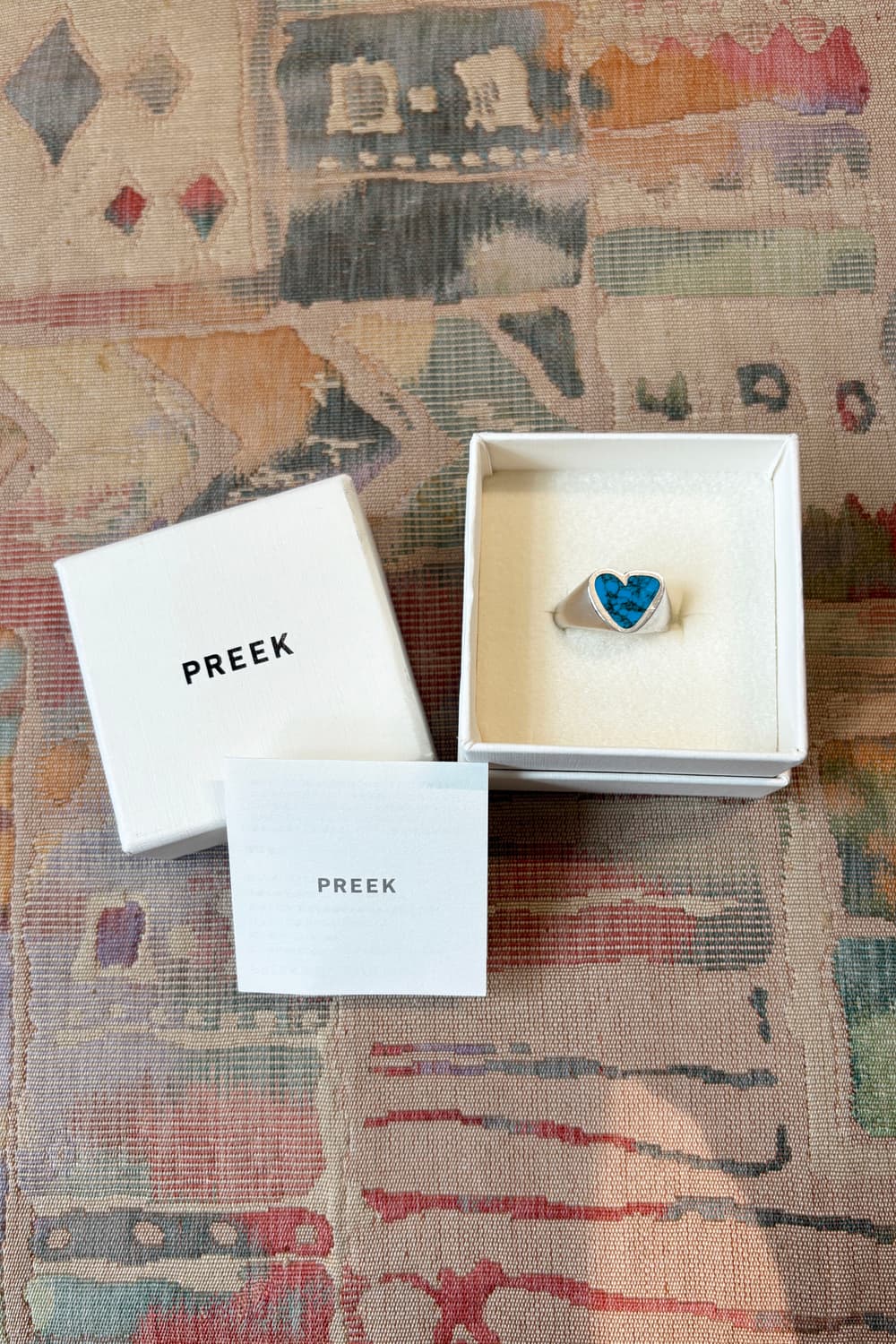 Preek Rough Heart Turquoise Ring 상품이미지2
