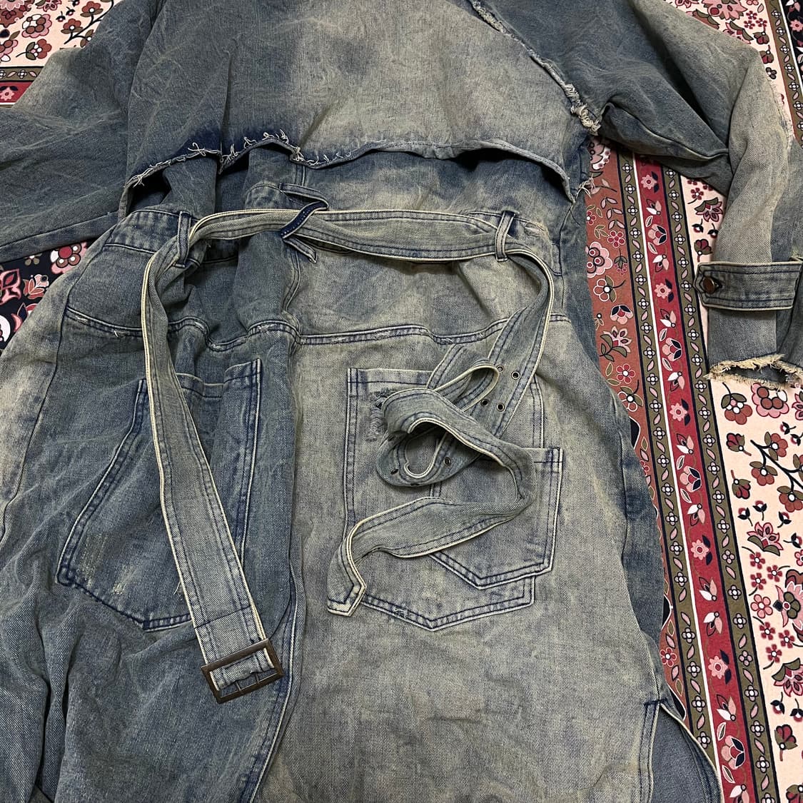 ROOLIBYOO 언발란스 데님 트렌치코트 3XL 상품이미지1