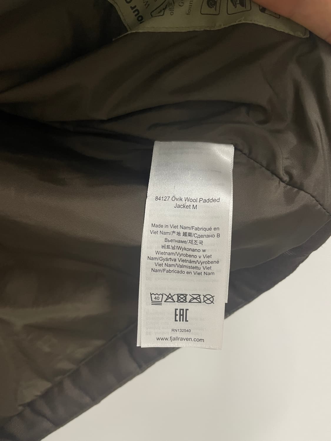 피엘라벤 FJALLRAVEN 오빅 울 패디드 자켓 다크 올리브 S 상품이미지5