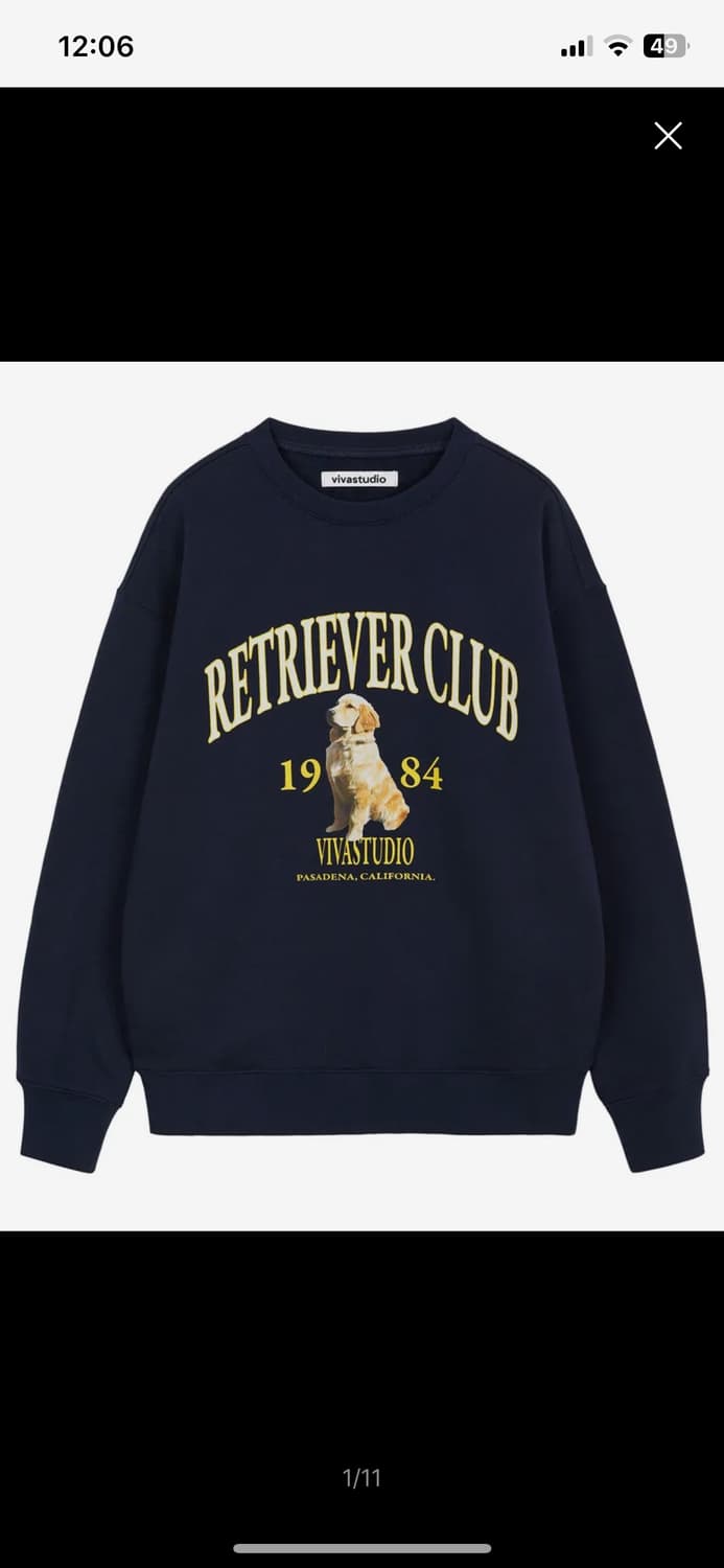 비바스튜디오 RETRIEVER CREWNECK_navy 상품이미지3