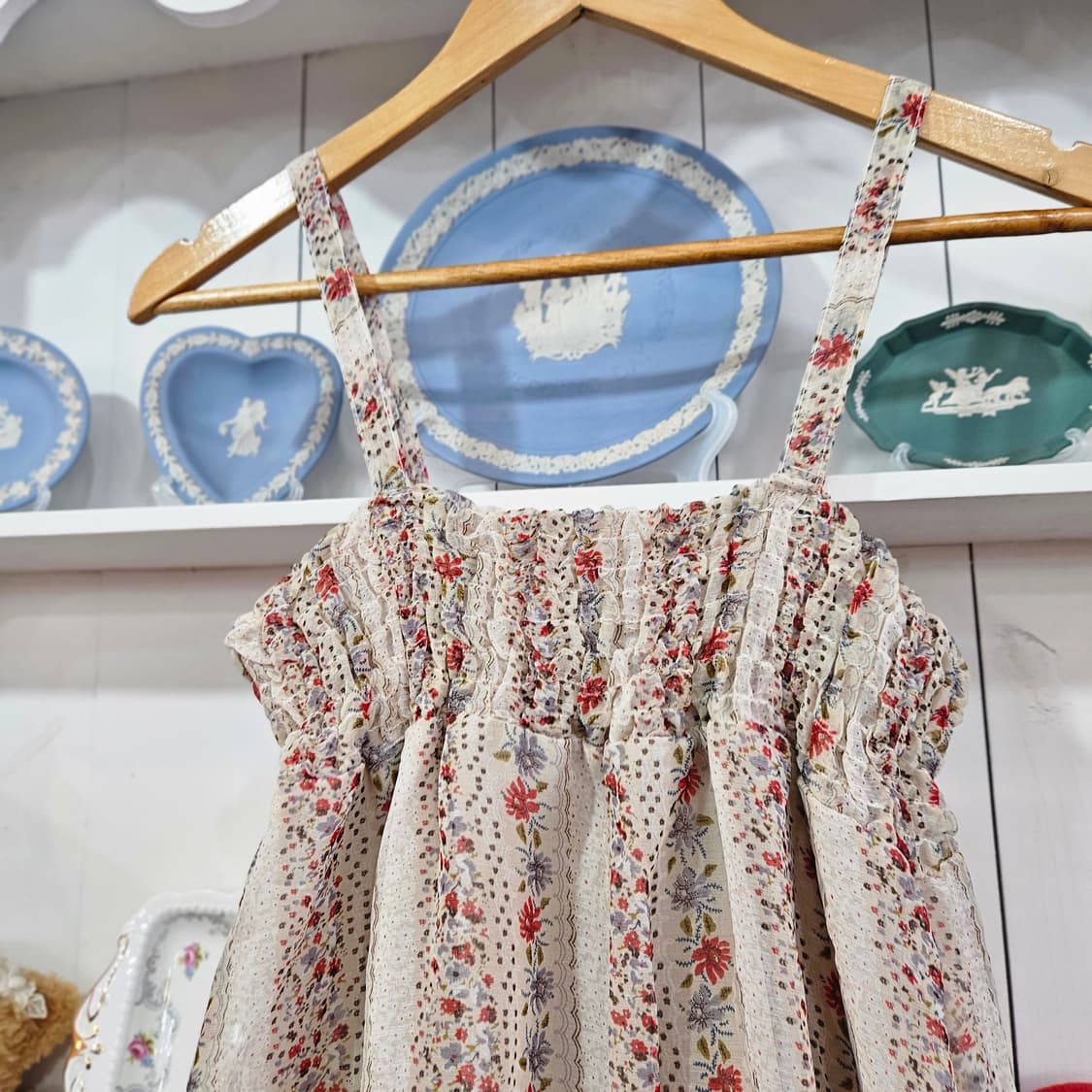 0327플로럴 셔링 롱 원피스 상품이미지2