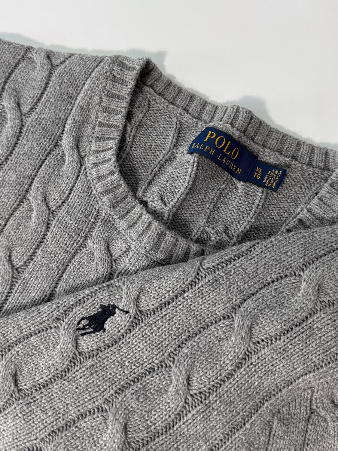폴로 랄프로렌 루즈핏 신형 그레이 코튼 꽈배기 니트 상품이미지2