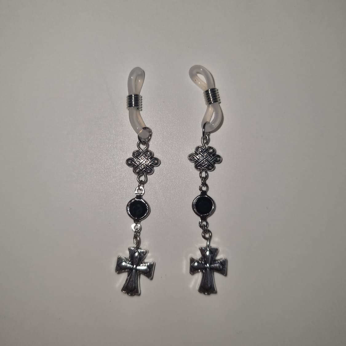 Silver Cross glasses charm (white/black) 상품이미지3