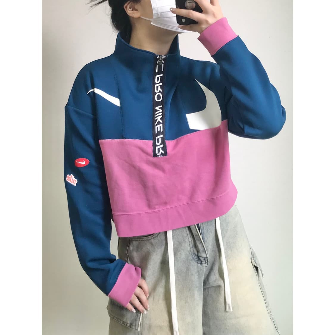 나이키 크롭 트레이닝 아노락 집업 S 상품이미지1