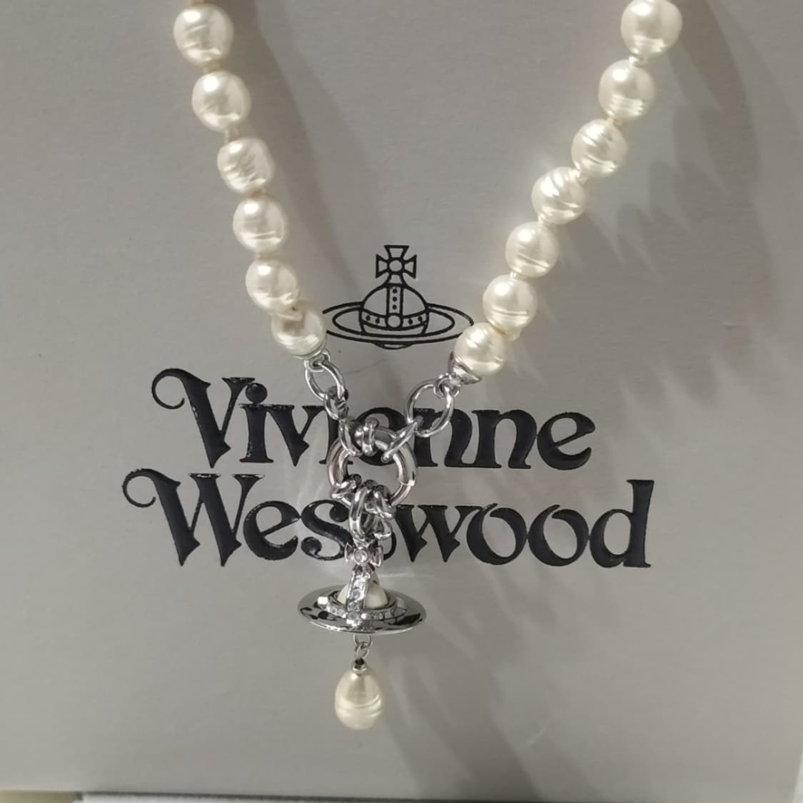 비비안웨스트우드 아카이브 진주 펄 레인드랍 orb 초커 목걸이 상품이미지1