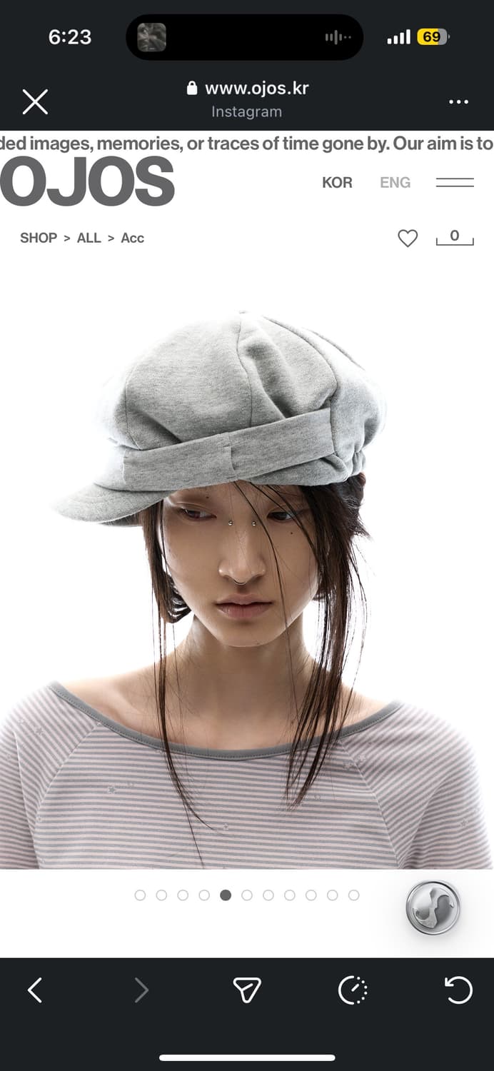 오호스Utility Loop Band Jersey Cap / Grey 상품이미지2