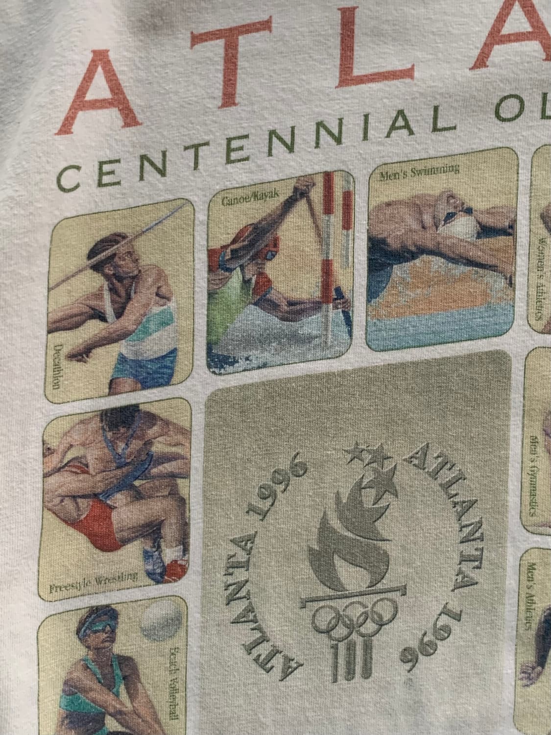 1996 애틀란타 올림픽 게임 스탬프 세트 프린팅 티셔츠 상품이미지4
