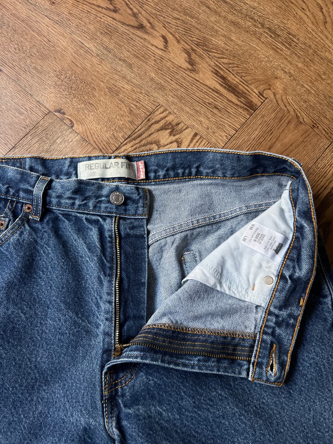 [36]00's 리바이스 USA 505 맥시코제 빈티지 워싱 데님 팬츠 상품이미지3