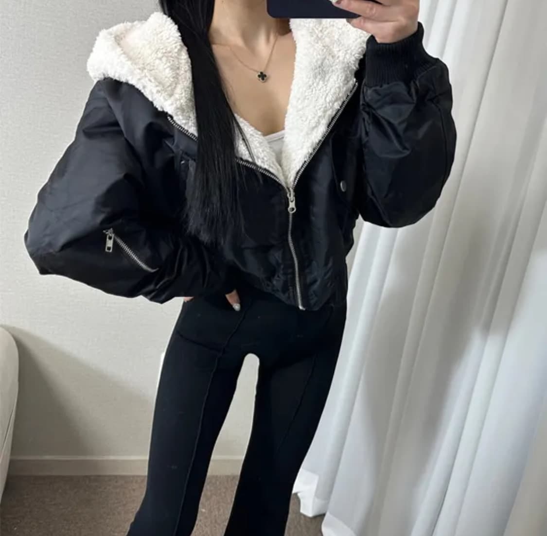 양털크롭후드집업 상품이미지2