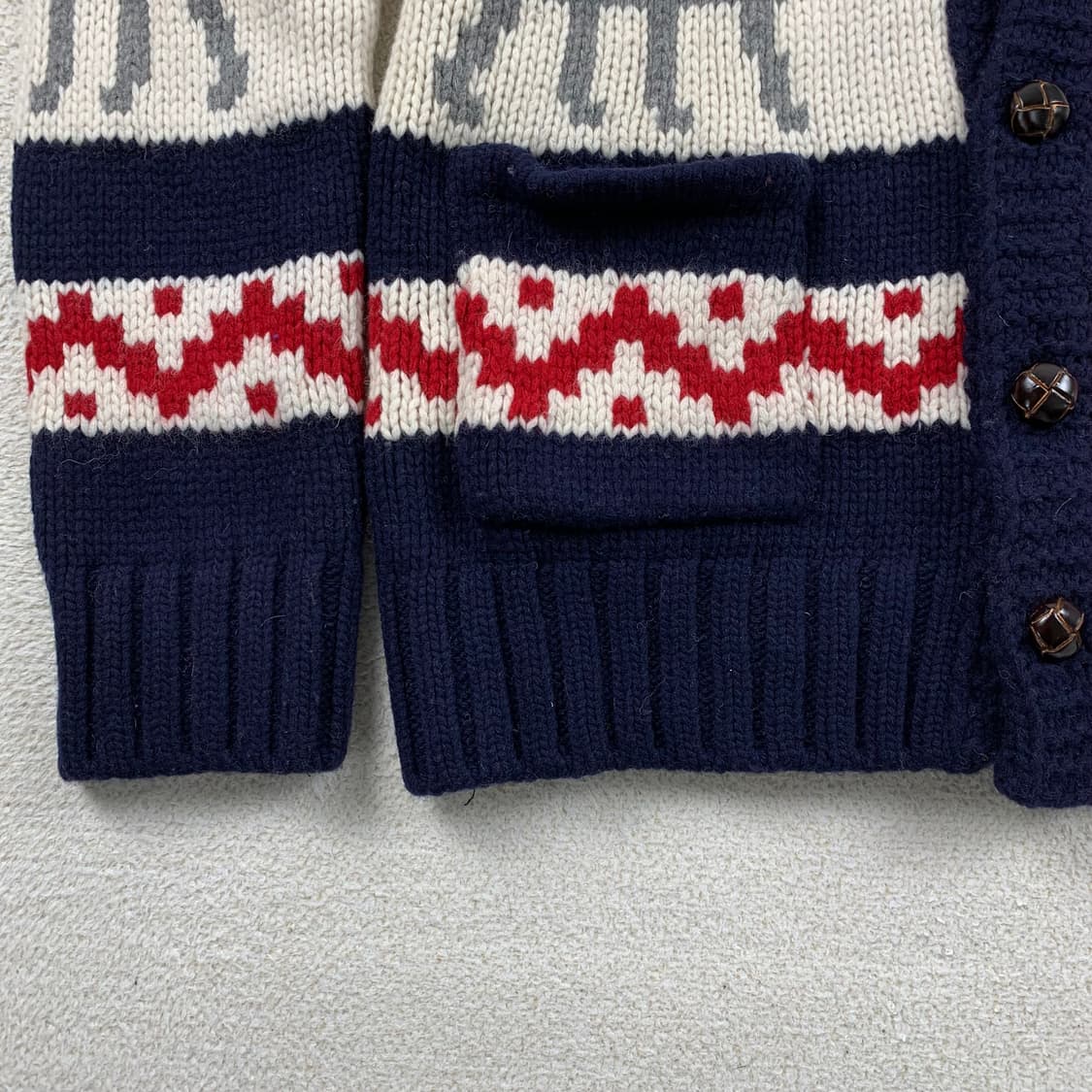 프리즘웍스x니티드 deer 패턴 램스울 코위찬 가디건 상품이미지3