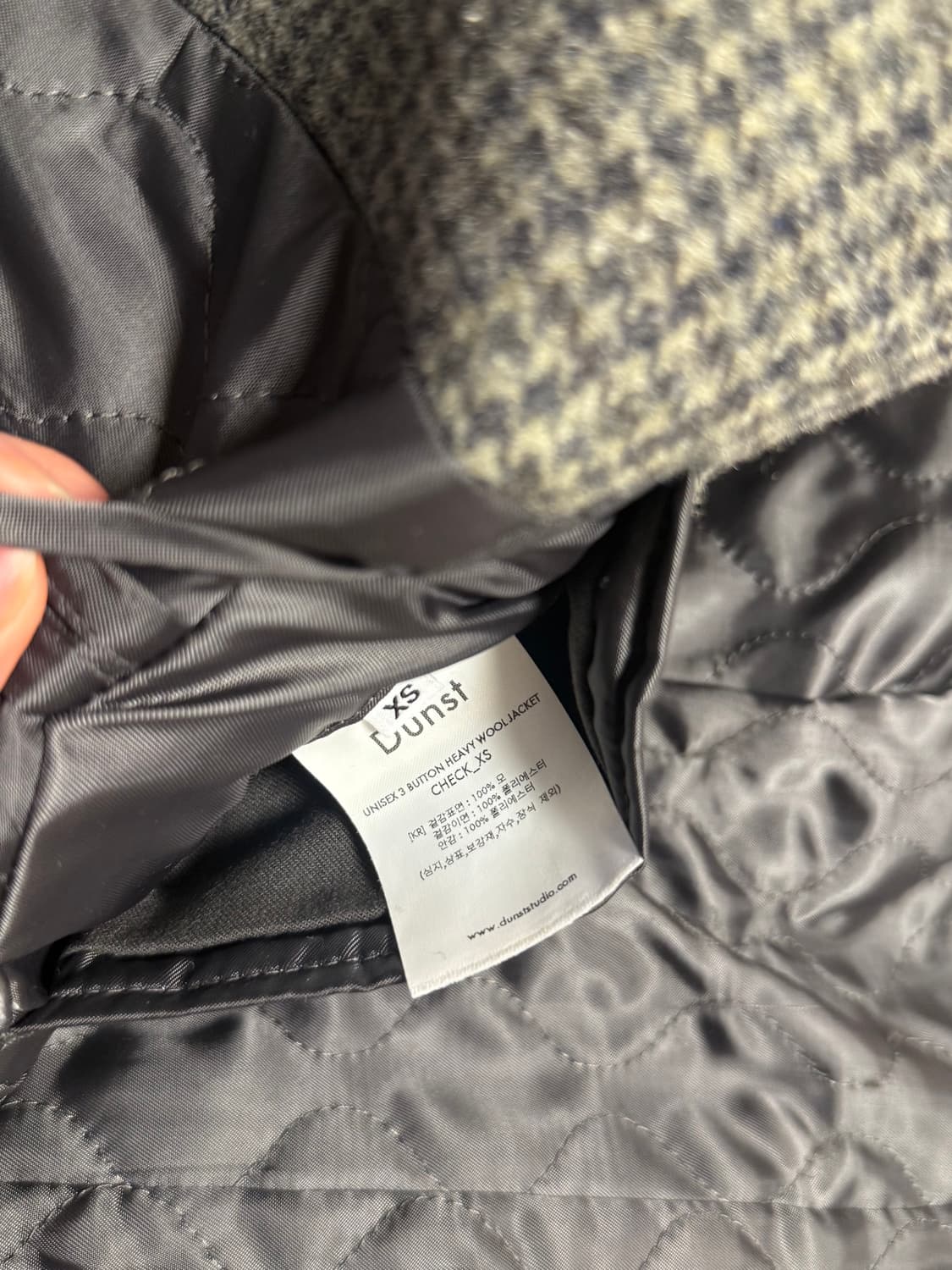 던스트 UNISEX 3버튼 헤비 울 자켓 (체크) 상품이미지3