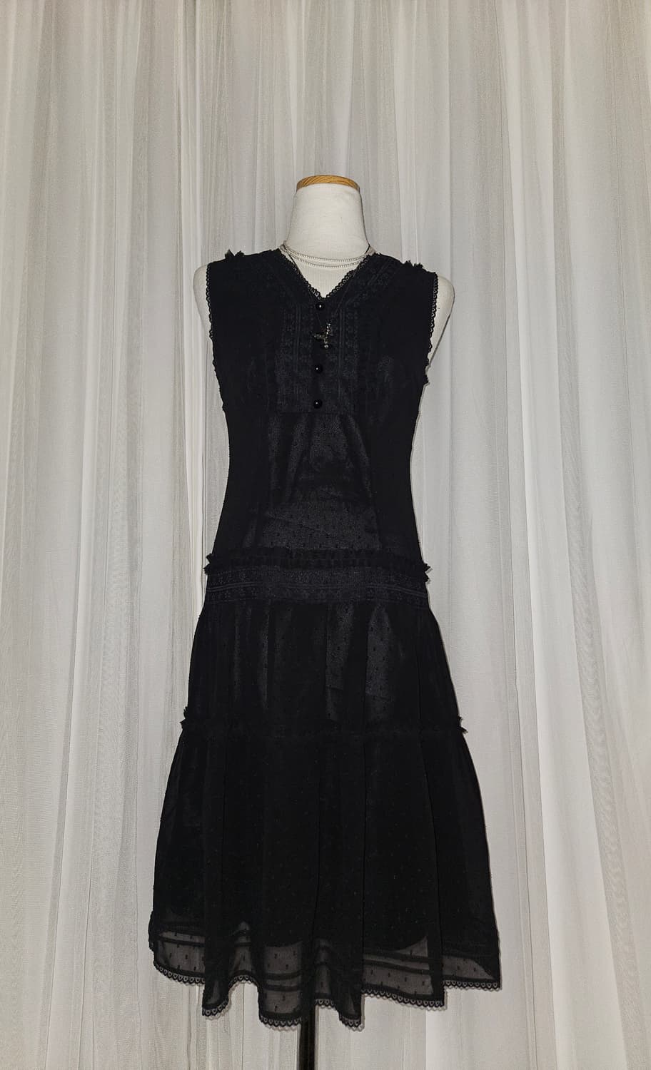 O.N.K.Y.O 빈티지 블랙 레이스 드레스 공겜여주 히메갸루 상품이미지2