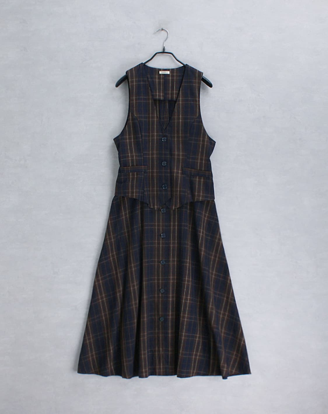 CAPRI _ check vest ops _S4397 상품이미지1