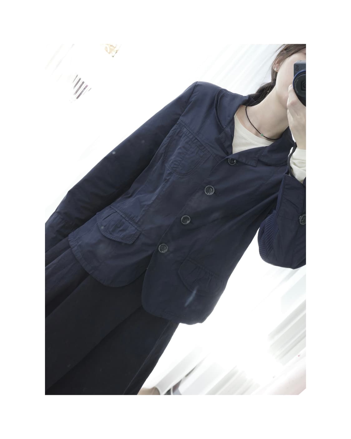 Navy round collar jacket 상품이미지7