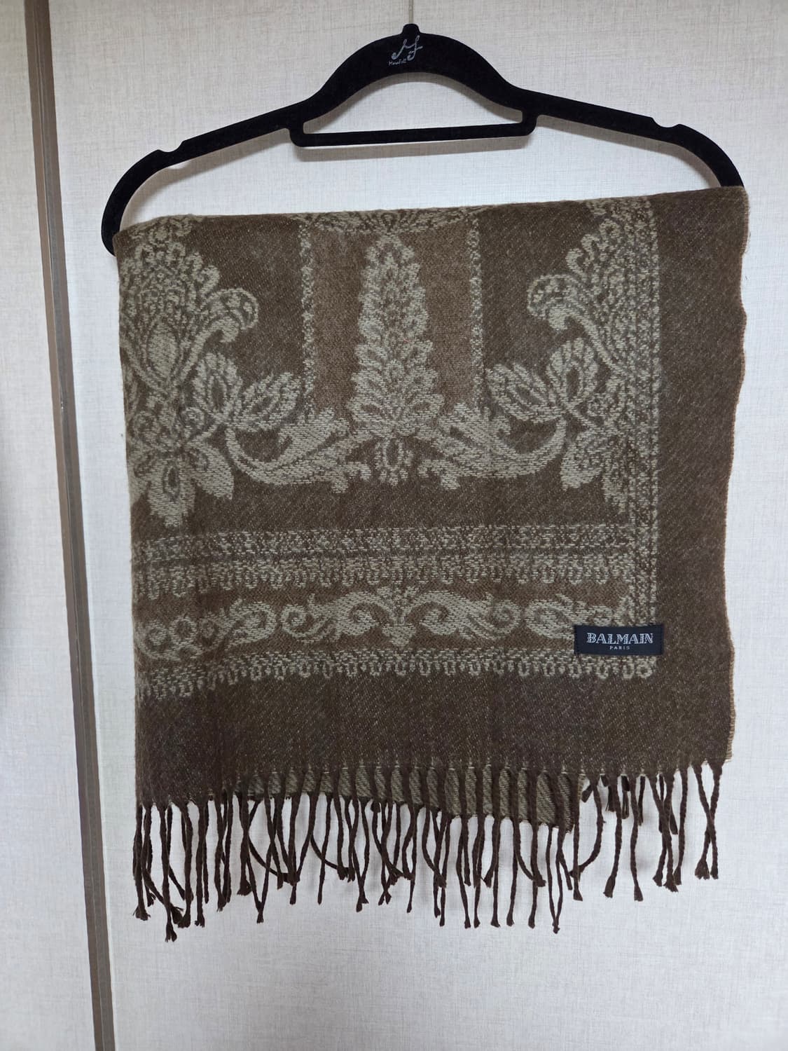 발망 BALMAIN 브라운 패턴 울머플러 상품이미지2