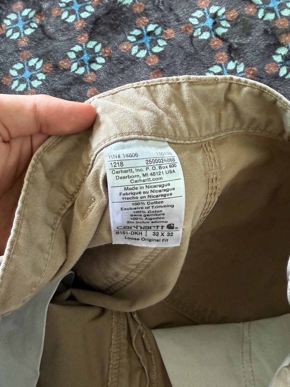 칼하트 카펜터 워크팬츠 베이지 32x32 상품이미지7