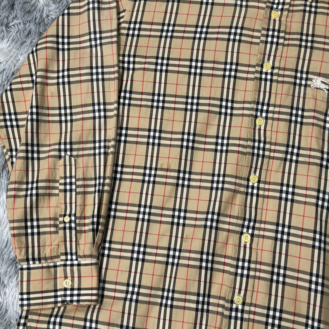버버리 90s 빈티지 체크셔츠 L 상품이미지3