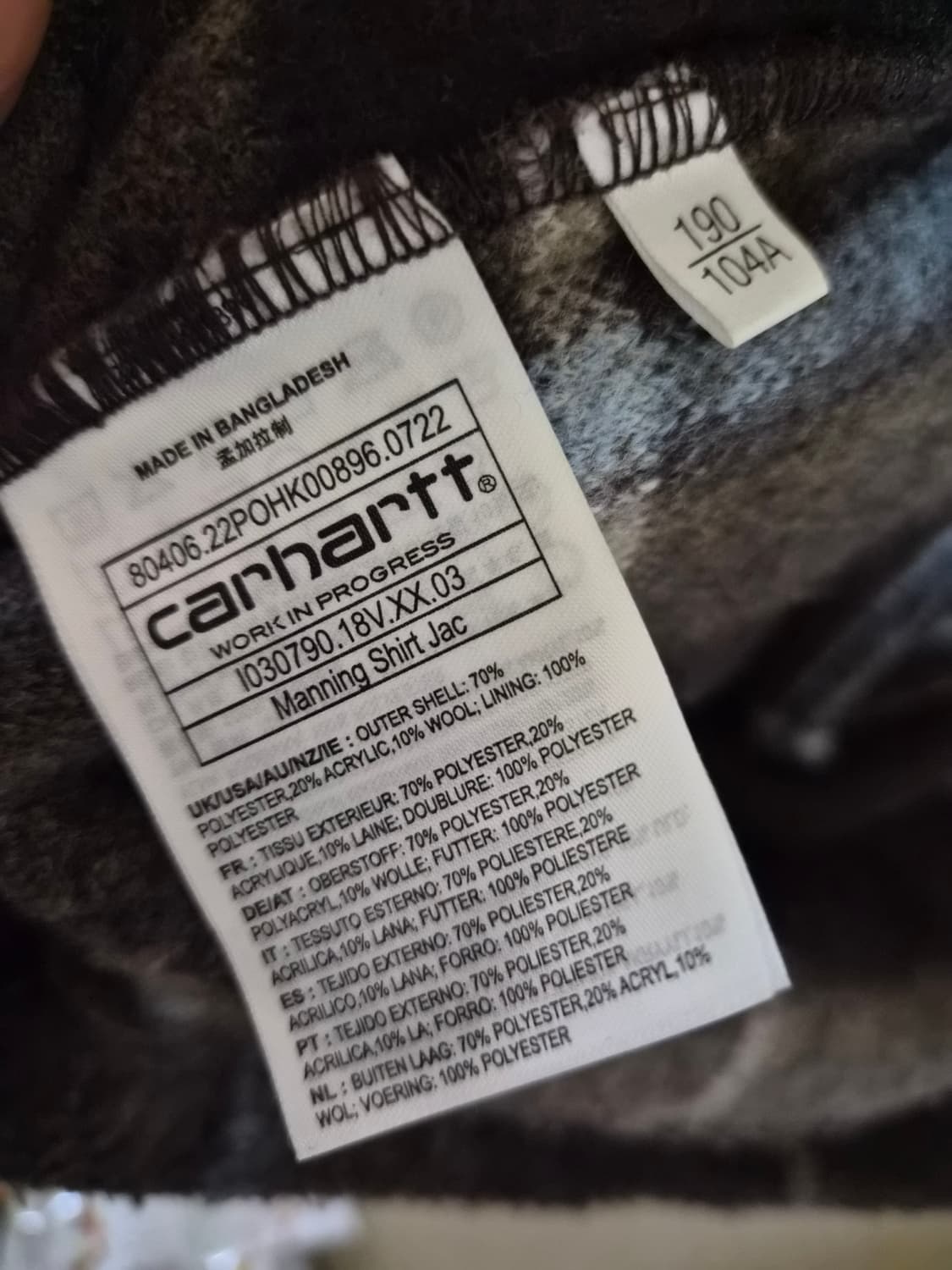 칼하트 윕셔츠형자켓 상품이미지4