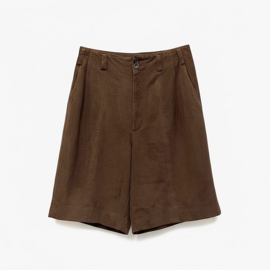 JPN VINTAGE 스웨이드 양가죽 버뮤다 팬츠 와이드핏 디테일 브라운 상품이미지1