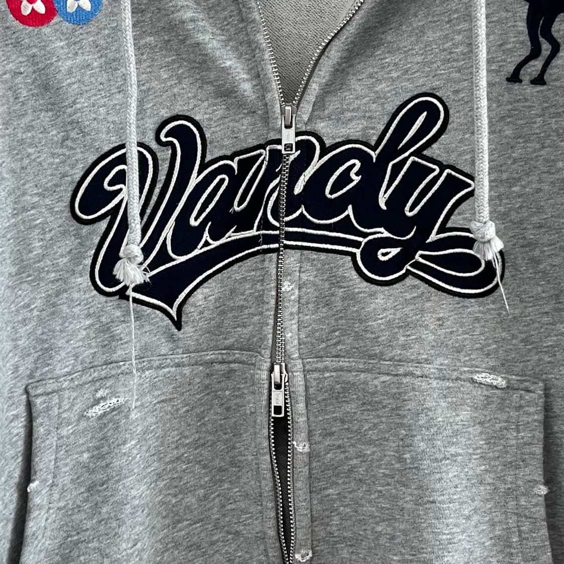 (새상품) 프로토콜 인덱스 x 반디 더 핑크 리컨스트럭티드 후드집업 상품이미지8