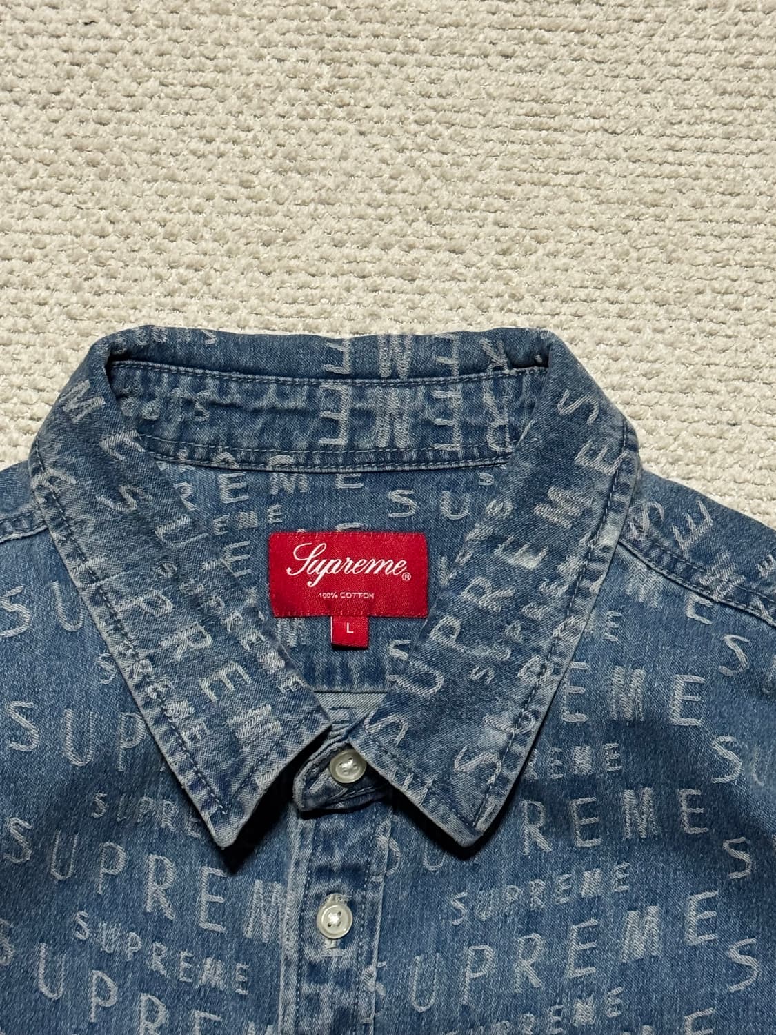Supreme 수프림 자카드 데님 셔츠 L 상품이미지6