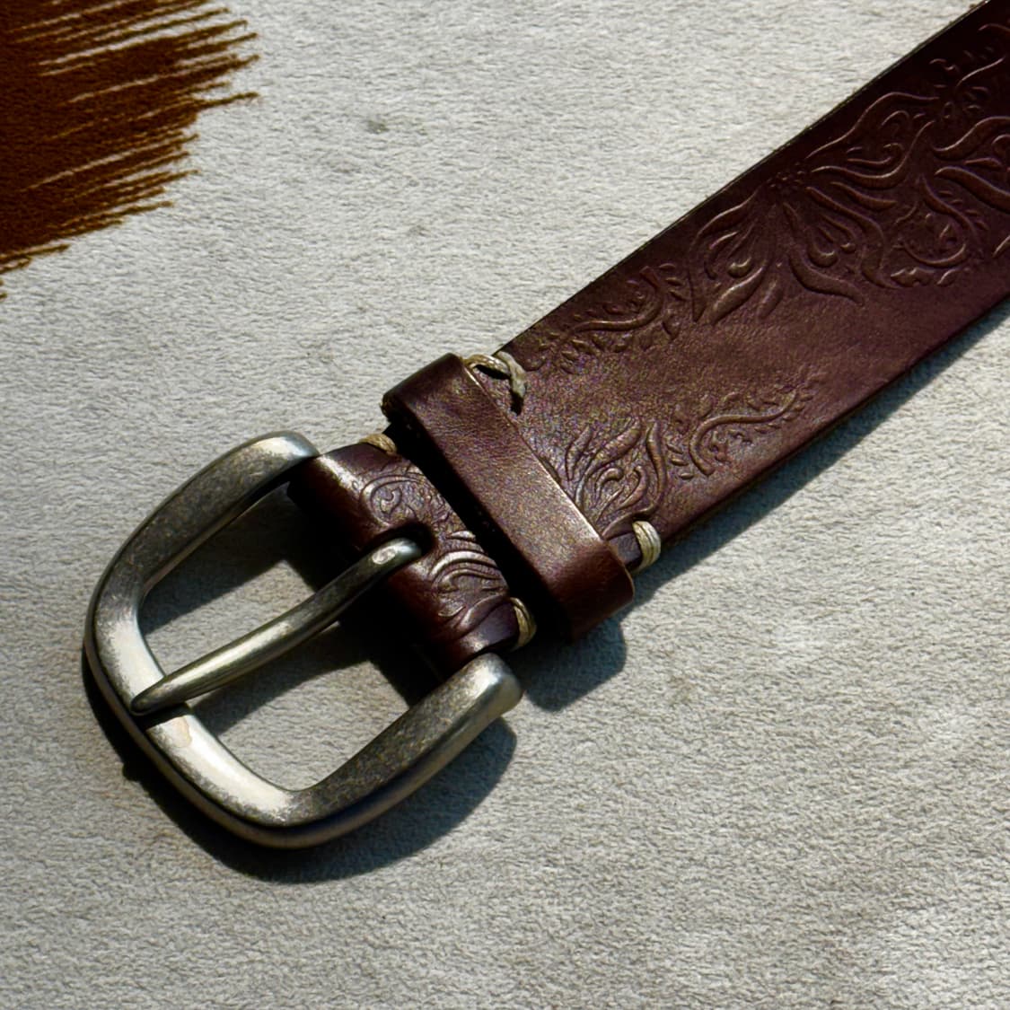 소가죽 웨스턴 벨트 브라운 (OS) 카우하이드 상품이미지2