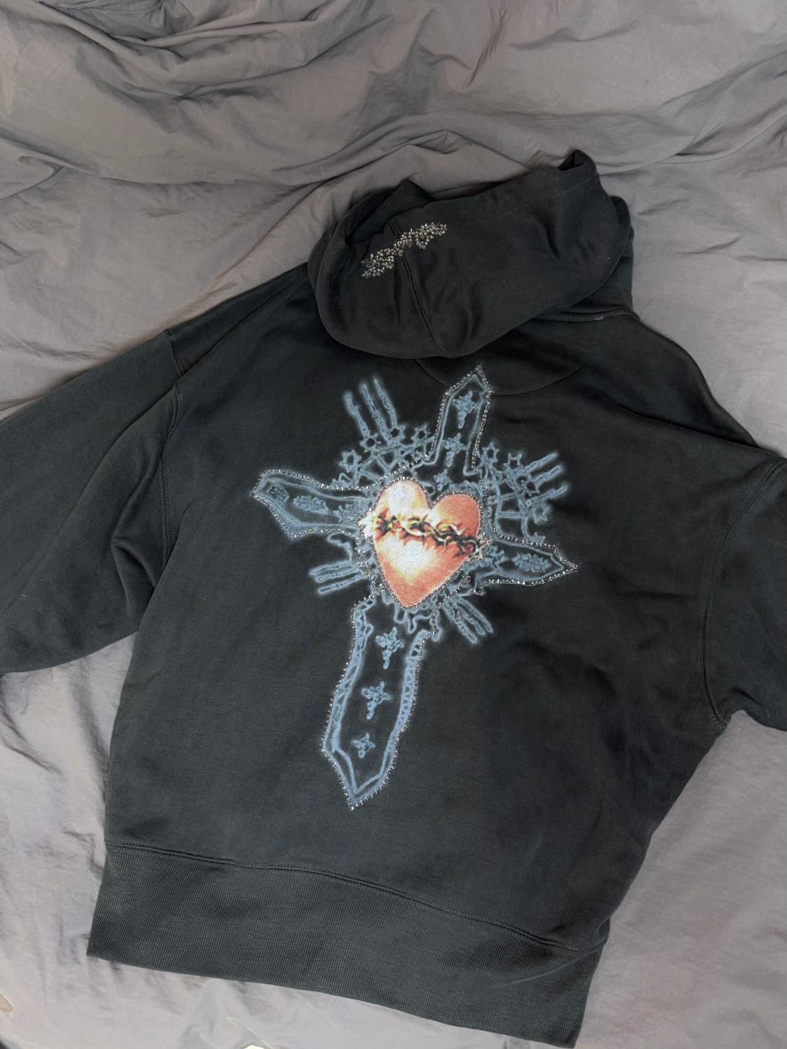 Beaded Saint Hoodie Zip-Up Charcoal 상품이미지2