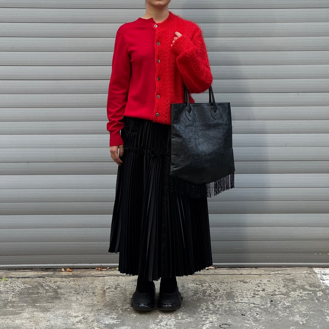 Beaded fringe Black Tote Bag 상품이미지8