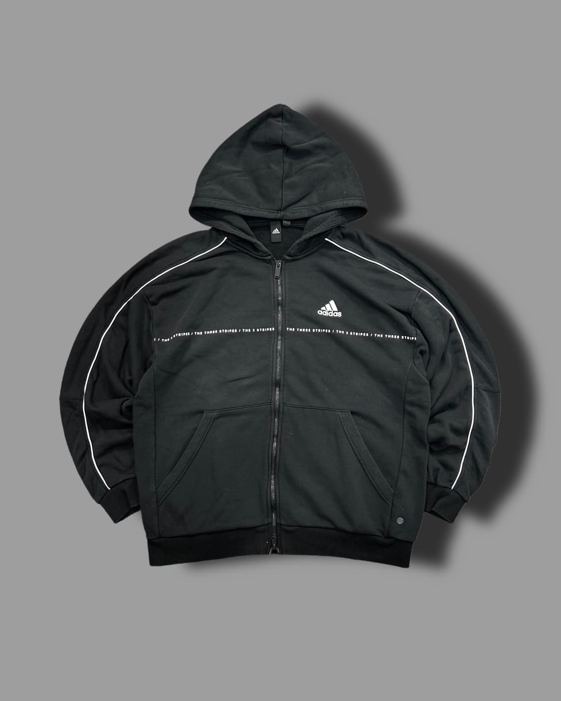 아디다스 신형 블랙 프렌치테리 후드집업 L 상품이미지4