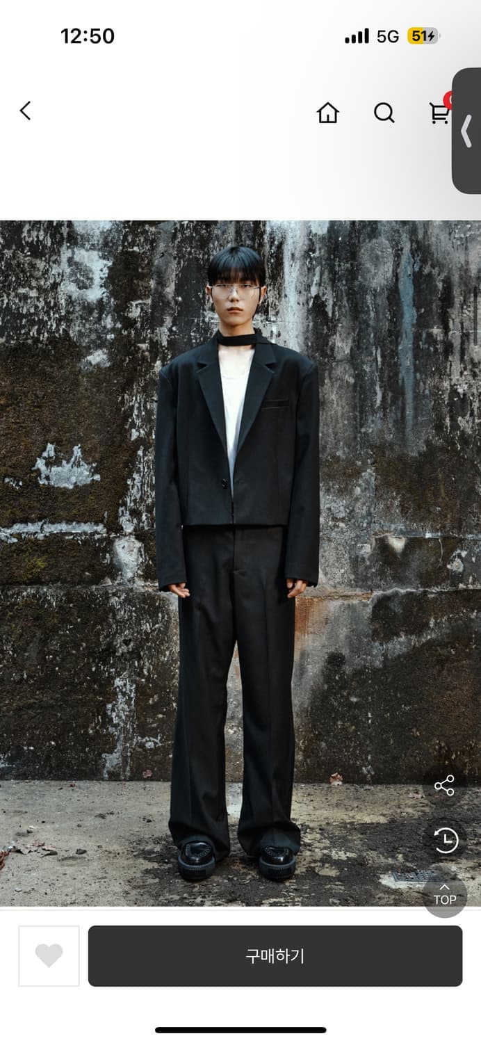 kkst 슬링스톤 크롭 노치드 싱글 블레이저 블랙 L 상품이미지2