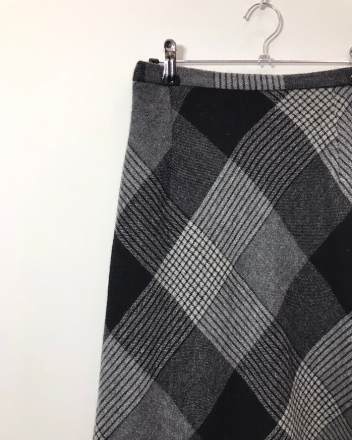 Jpn Check Wool-Blend A-Line Maxi Skirt 상품이미지3