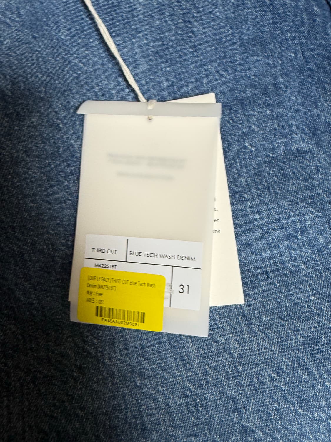 아워레가시 써드컷 블루 테크 워시 데님 31사이즈 상품이미지5