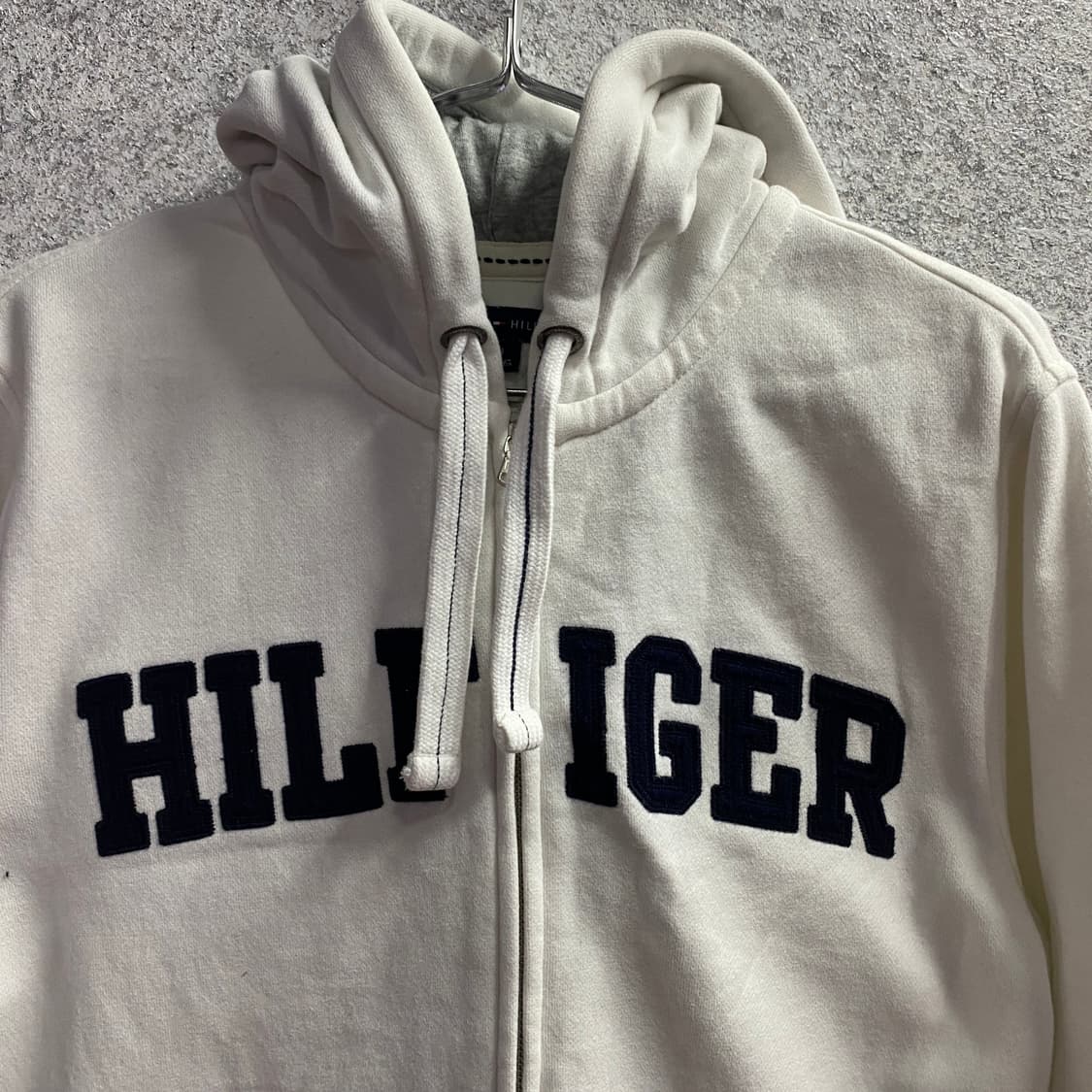 타미힐피거 센터로고 화이트 후드집업B4282 상품이미지3