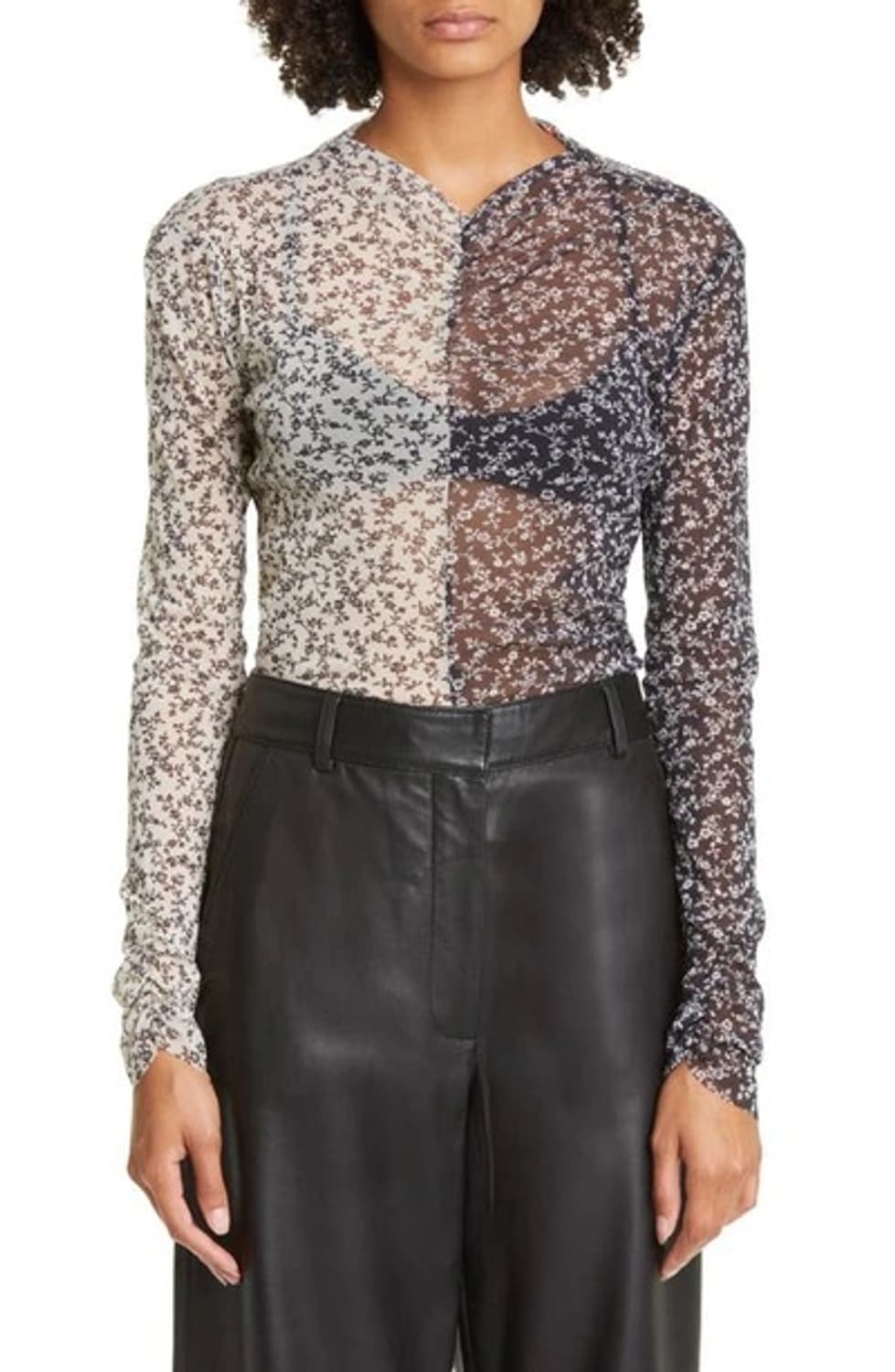 Commission floral mesh top 상품이미지1