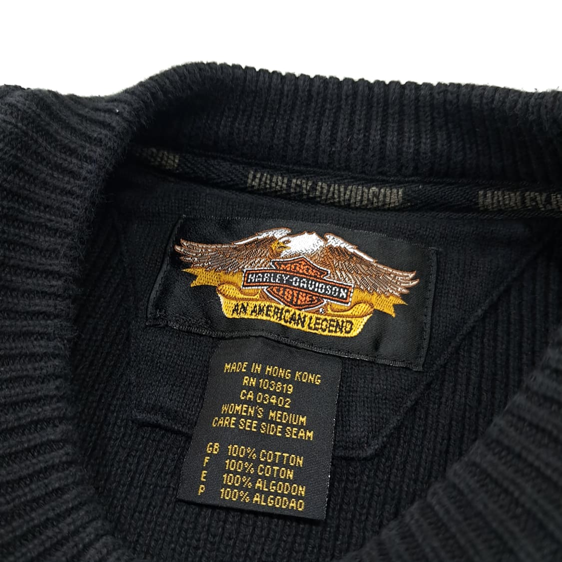 CL175 할리데이비슨 코튼 홍콩판 스펠아웃 블랙 니트 스웨터 상품이미지3
