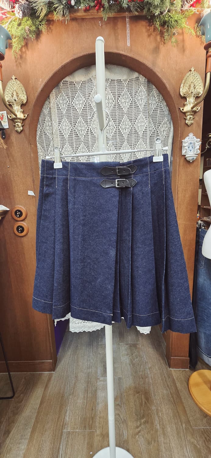 허단33/ xs  메이비베이비 데님 플리츠 스커트 상품이미지1