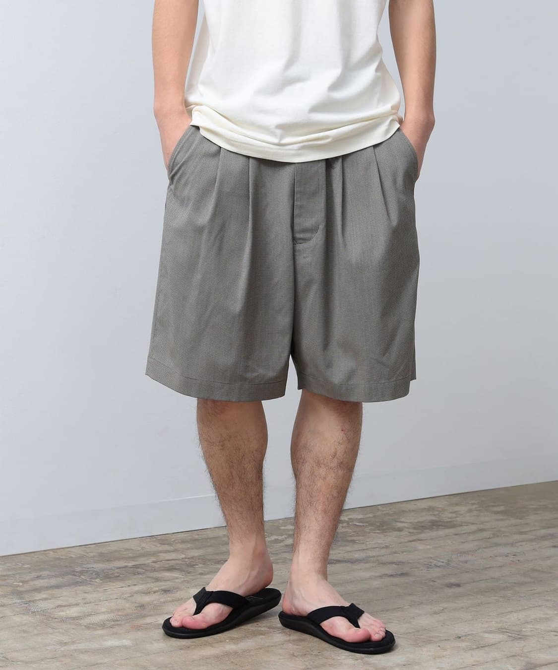 BEAMS 2 Pleats Check Shorts 상품이미지2