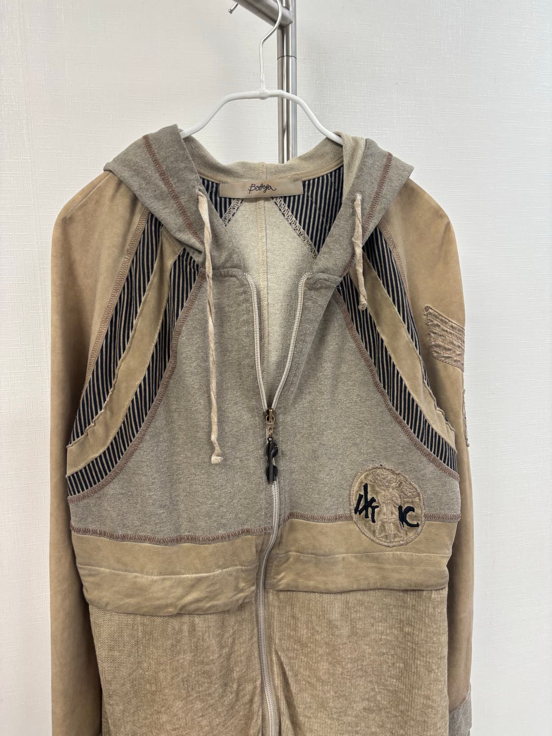 Bottega 그런지 더티 워싱 후드 레이어드 집업 상품이미지2