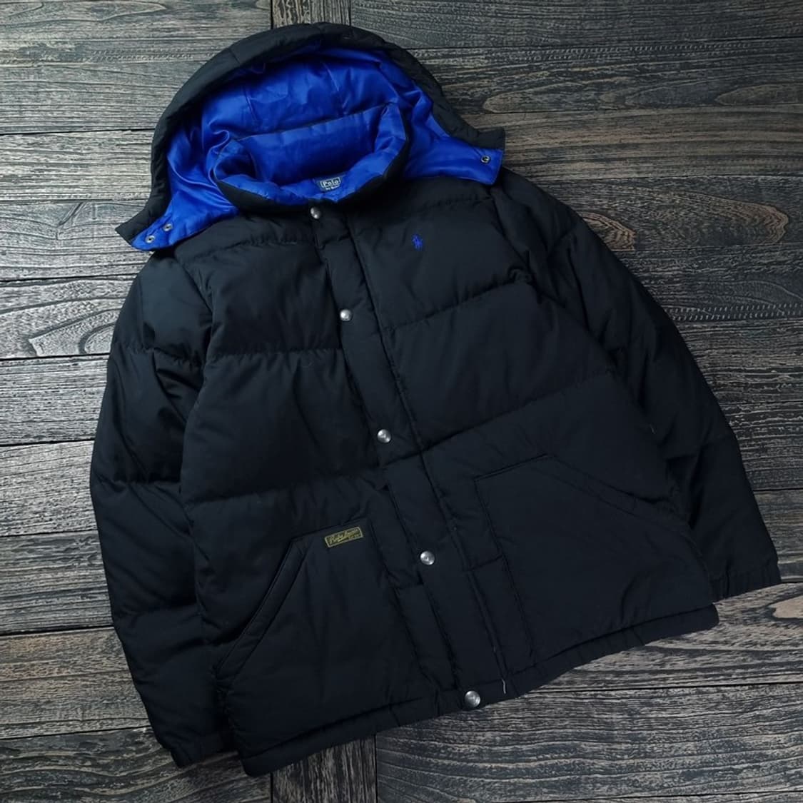 [폴로 랄프로렌] 포니 로고 자수 덕다운 후드 패딩 블랙 M18416 상품이미지1
