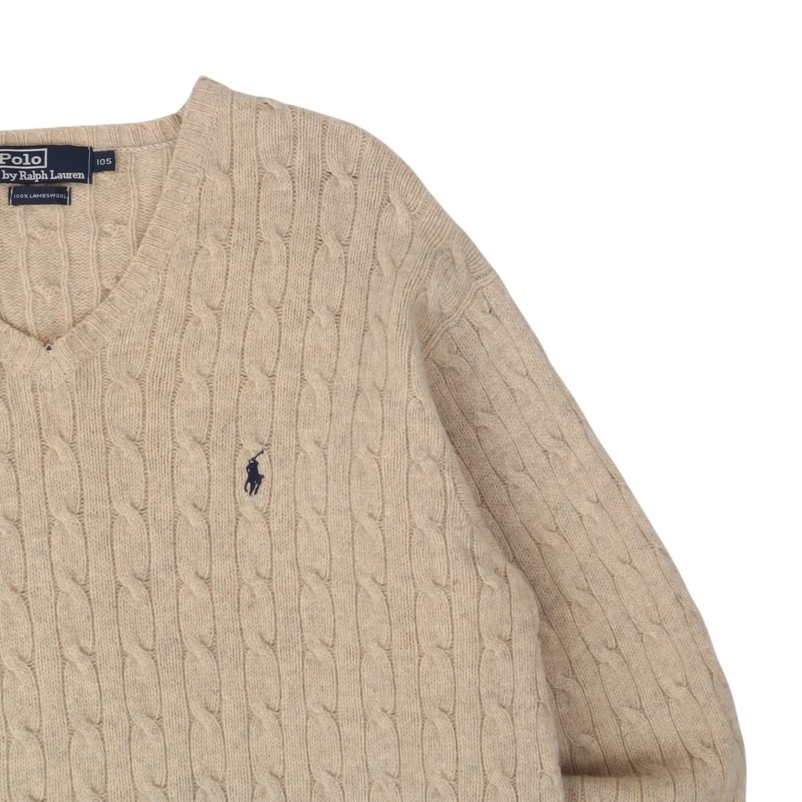 폴로 랄프로렌 베이지 램스울 케이블 니트 상품이미지3