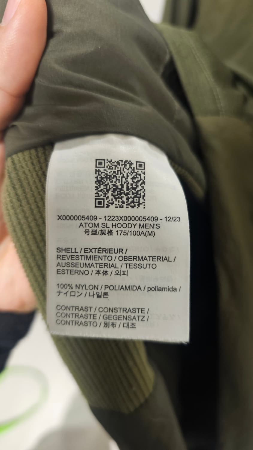 정품 아크테릭스 아톰sl 타츠 m 상품이미지4