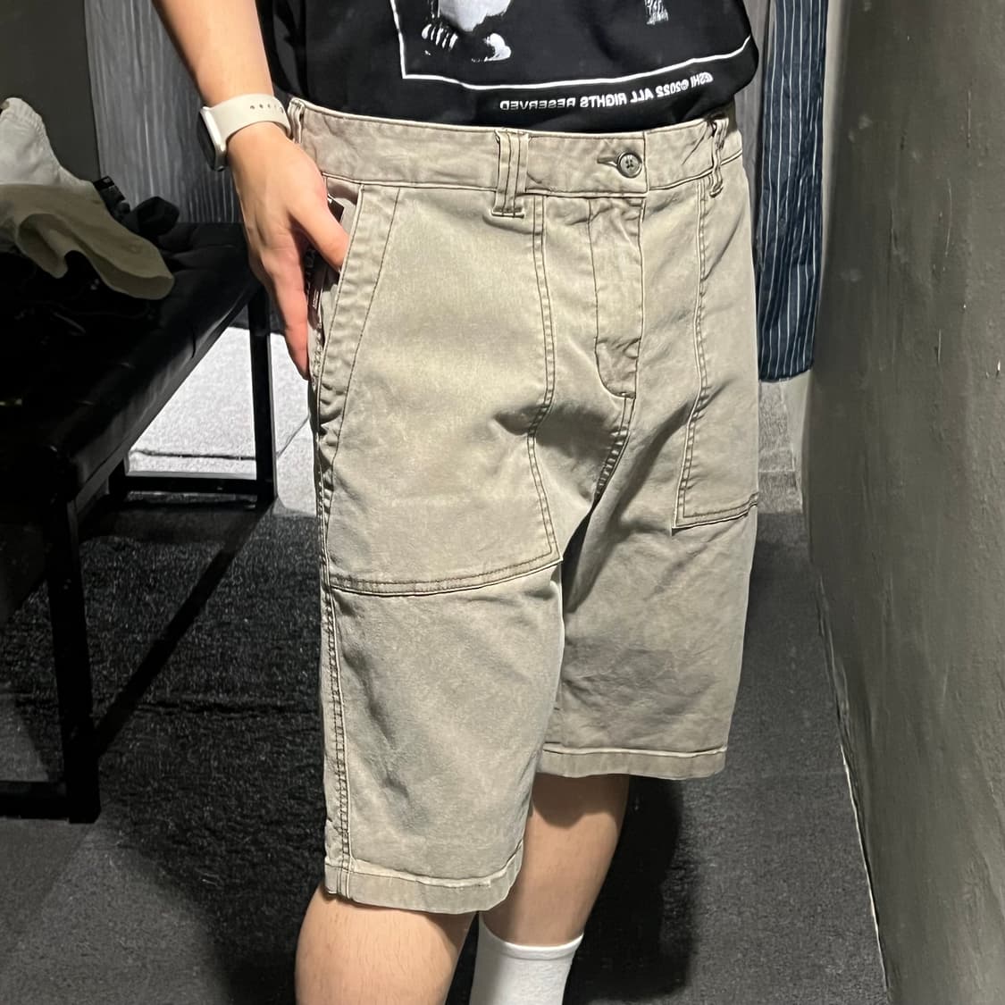 버커루 피그먼트 카키 워크웨어 카펜터 코튼블렌드 버뮤다 반바지 하프팬츠  상품이미지2