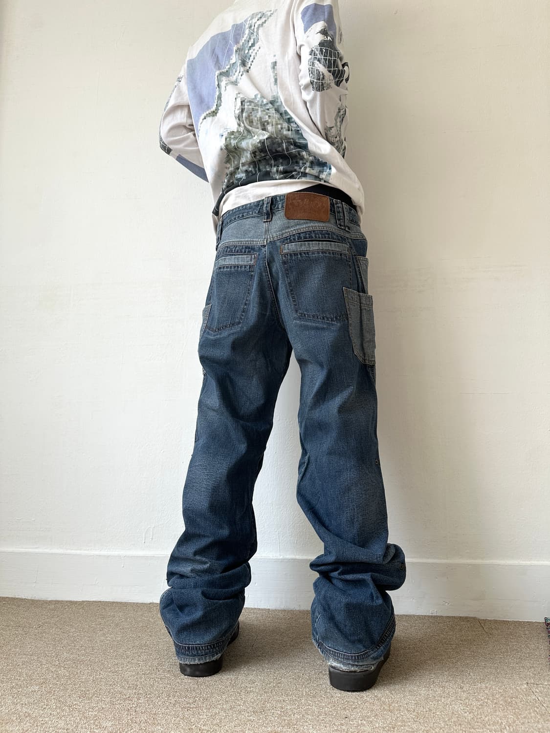 돌체앤가바나 2000s 레이어드 와이드 새깅진 상품이미지3