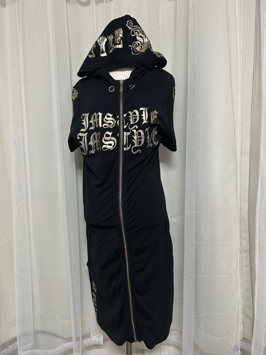 오네갸루 골드 롱 후드 원피스 Y2K 상품이미지1