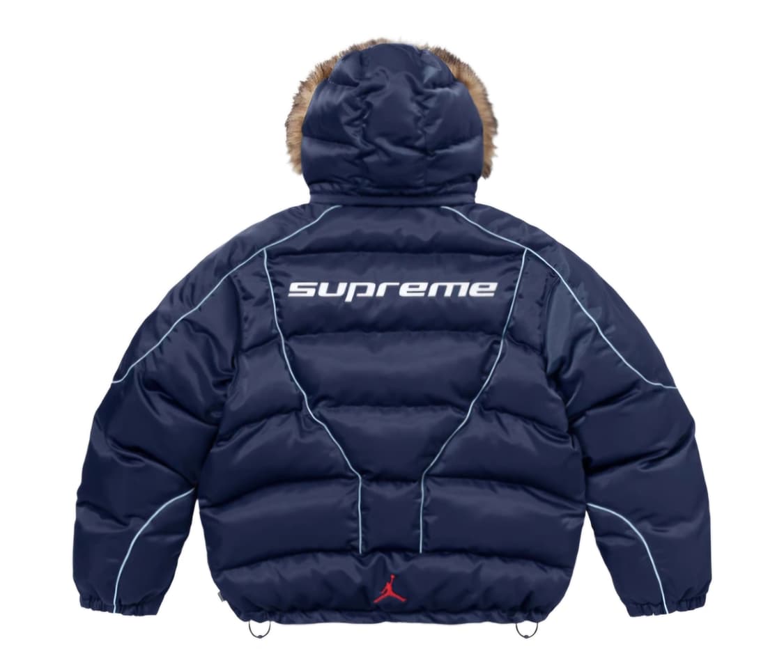 (L,XL) 24fw 슈프림 x 조던 퍼퍼 패딩 자켓 네이비  상품이미지1