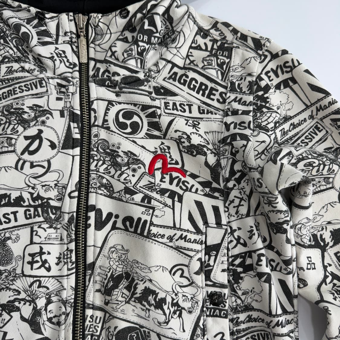 Evisu 에비수 90‘s 그래피티 후드집업 상품이미지4