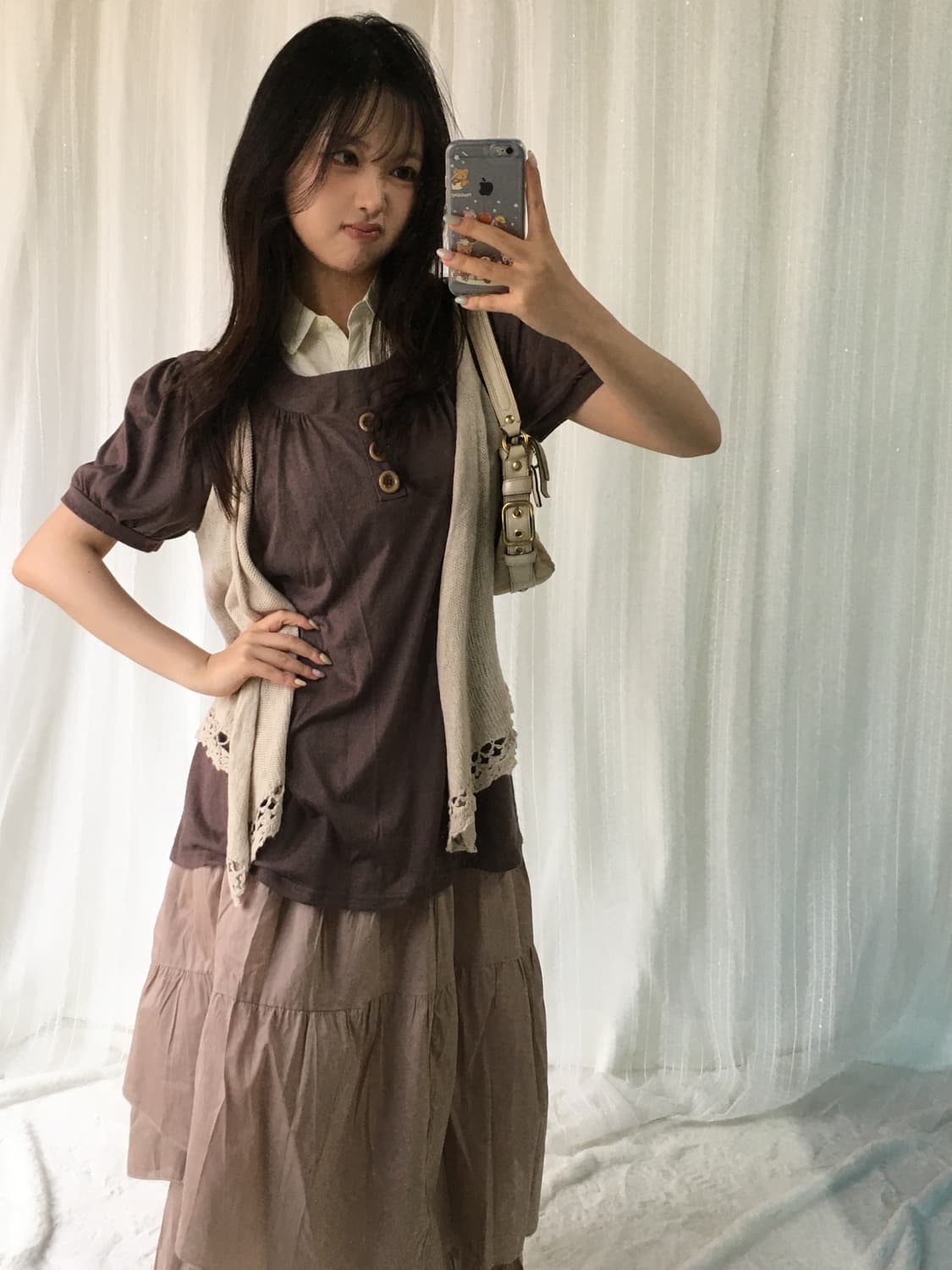 빈티지 브라운 모리 너드 코디세트 상품이미지1