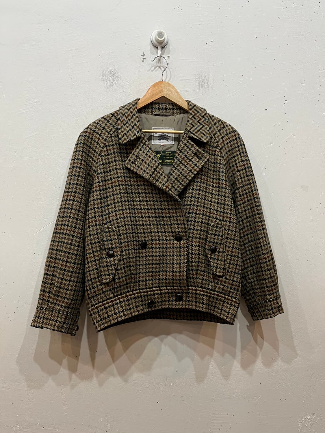 90s 버버리 윌리엄 브라운 하운드투스 울 자켓 우먼즈 상품이미지1