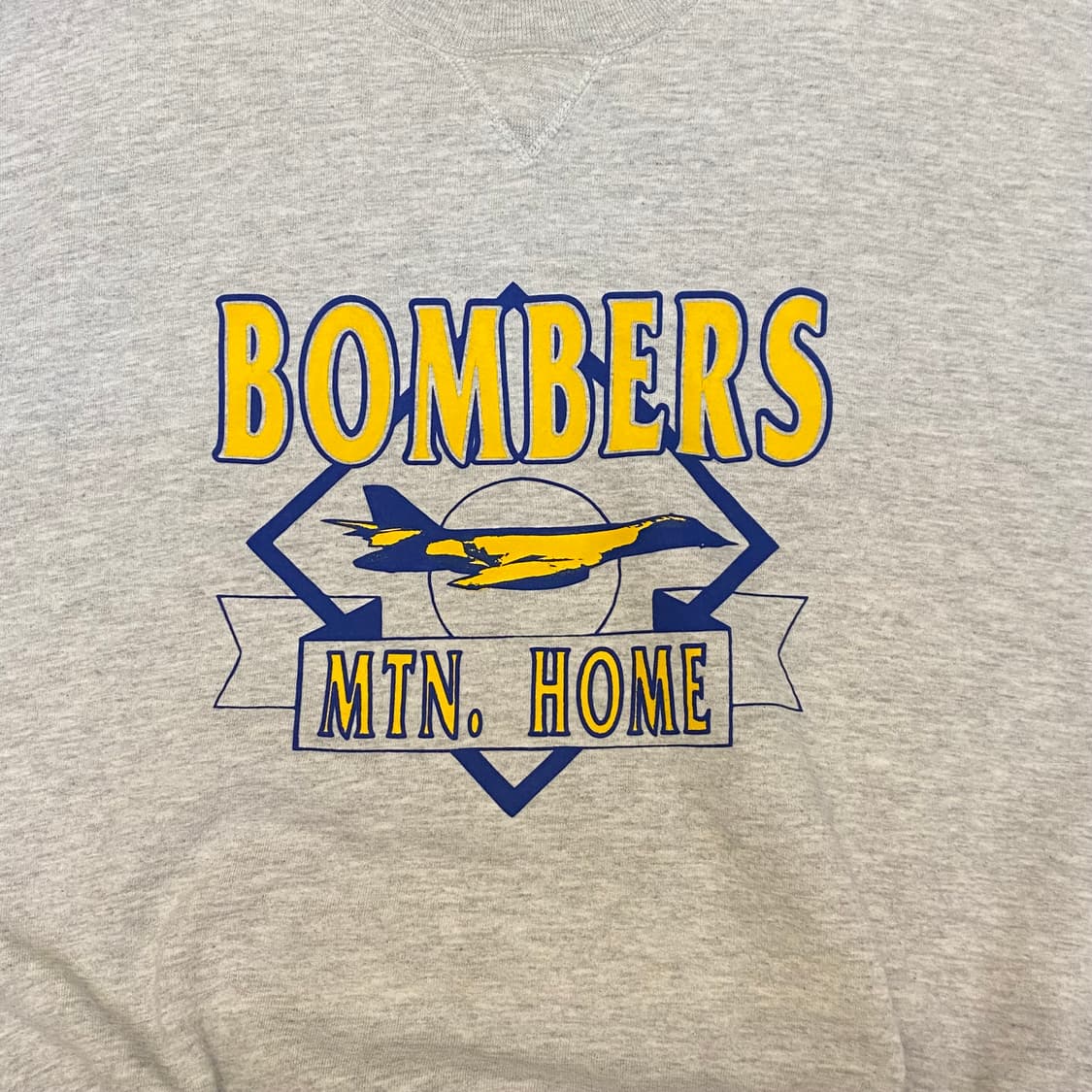 미국 빈티지 러셀 bombers 프린팅 멜란지 그레이 맨투맨 상품이미지4